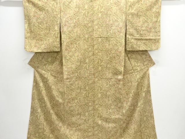 花更紗模様上代紬着物